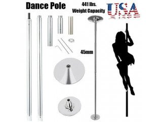 Pro Dance Pole Kit 45mm Dancing Fitness Static Stripper Spinning Exercise Home