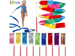 6.6Ft Unisex Kids' Gymnastics Ribbon Dance Ribbons Streamers(10 Pieces)