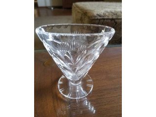 Pair of Antique Glass Mini Vases, Fan Shaped