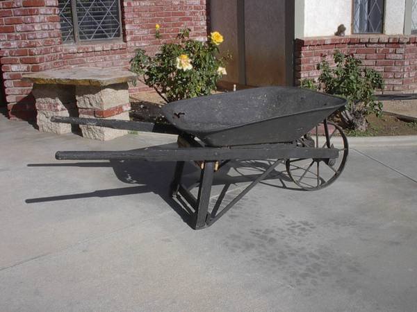 antique-wheel-barrel-yard-decor-ranch-farm-garden-big-1
