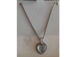 David Yurman mother of Pearl heart necklace