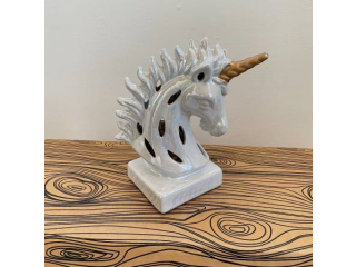 Iridescent Ceramic Unicorn Figurine Statue Home Decor